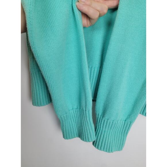 Lauren Ralph Lauren Active Mock Neck Knit Full Zip Teal Turquoise Sweater Size M - Picture 12 of 12